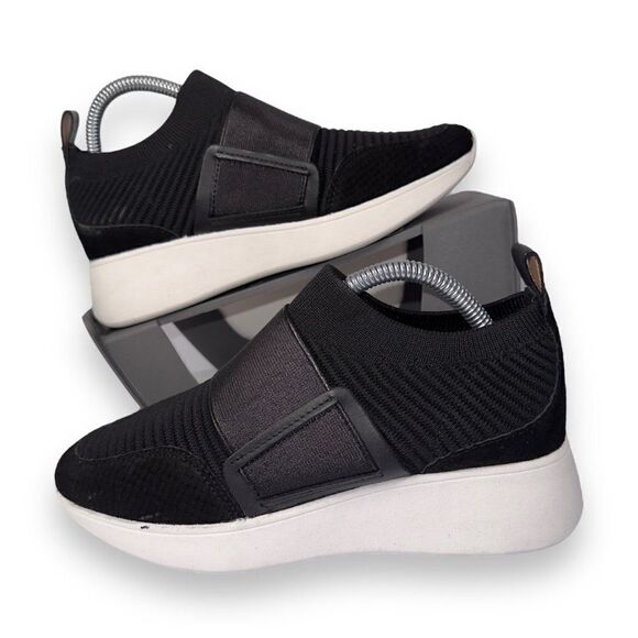 Antonio Melani Lowiss Knit Fashion Sneakers Black / White Women's 5.5 - Picture 1 of 12
